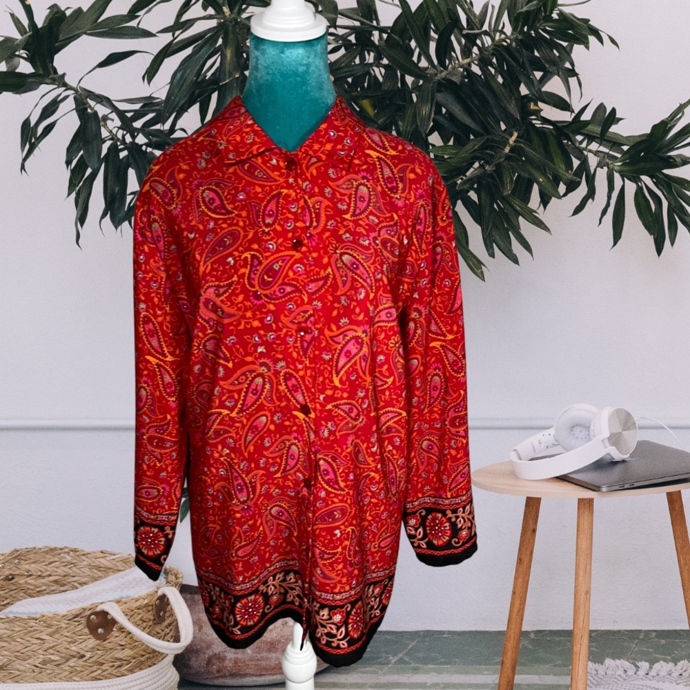 Vintage Paisley Button Down Blouse